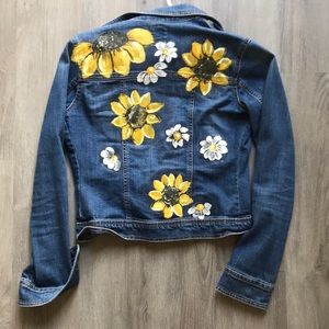 Handpainted Flower Jacket- 50% of purchase donated